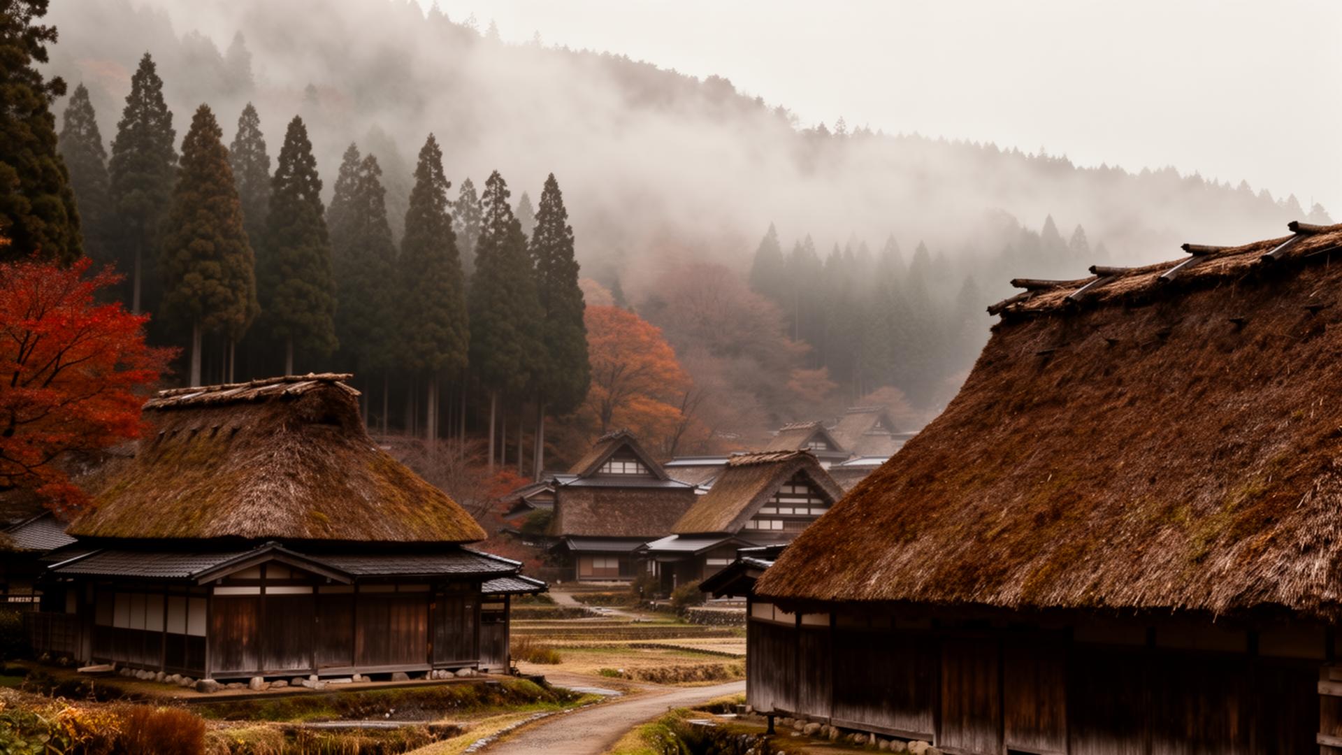 日本の山里
